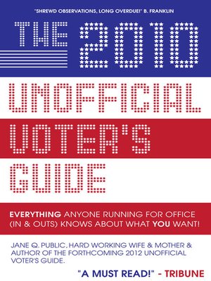 cover image of The 2010 Unofficial Voter's Guide